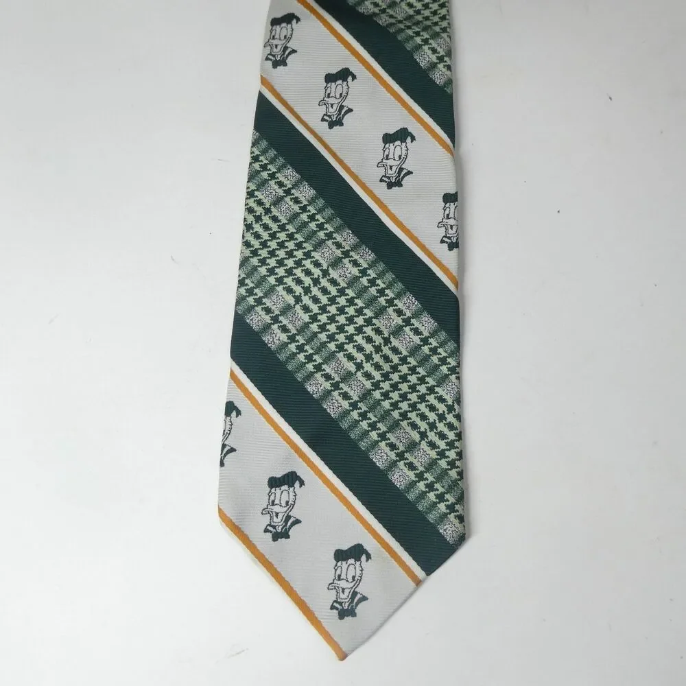 Donald Duck Necktie Vintage Green Tie Disney 4
